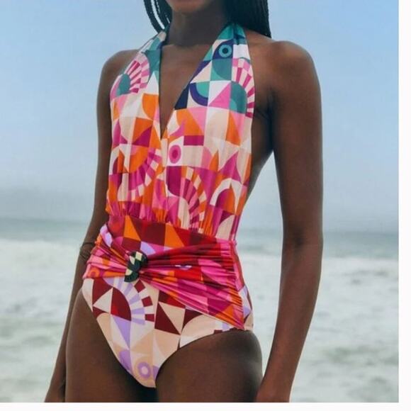 Farm Rio Ombre Graphic Toucans One Piece Swimsuit Sz S - Picture 8 of 8